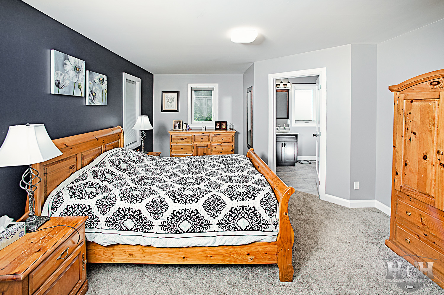 Bedroom with cedar bed and dresser